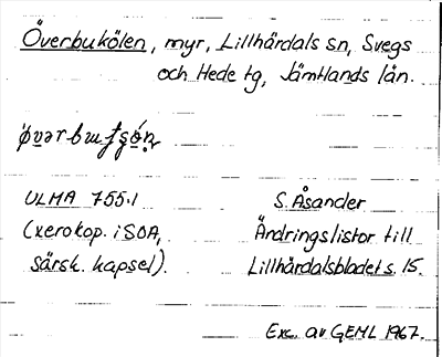 Bild på arkivkortet för arkivposten Överbukölen