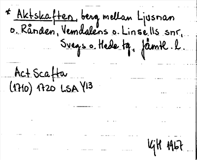 Bild på arkivkortet för arkivposten *Aktskaften