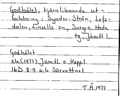 Bild på arkivkortet för arkivposten Godhålet