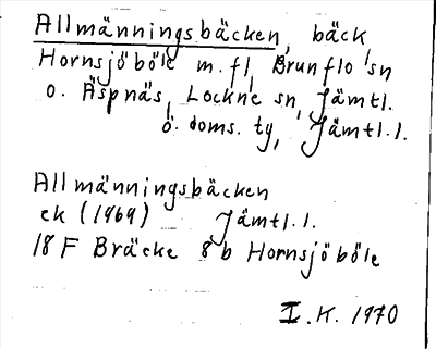 Bild på arkivkortet för arkivposten Allmänningsbäcken