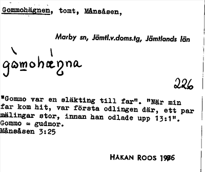 Bild på arkivkortet för arkivposten Gommohägnen