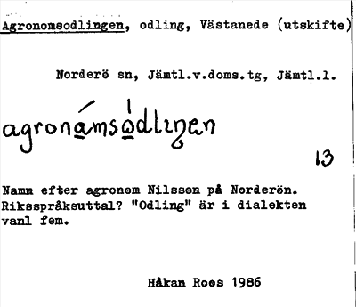 Bild på arkivkortet för arkivposten Agronomsodlingen