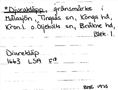 Bild på arkivkortet för arkivposten *Djurakläpp