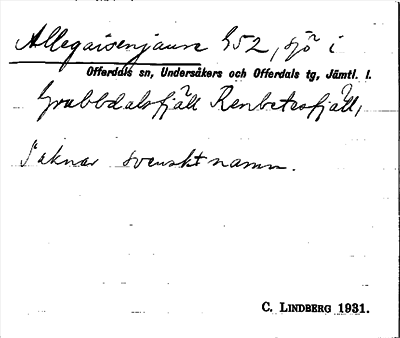 Bild på arkivkortet för arkivposten Allegaisenjaure