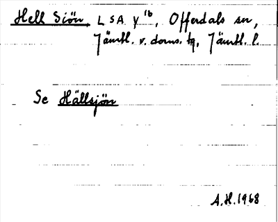 Bild på arkivkortet för arkivposten Hell Siön, se Hällsjön
