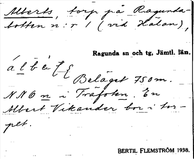 Bild på arkivkortet för arkivposten Alberts