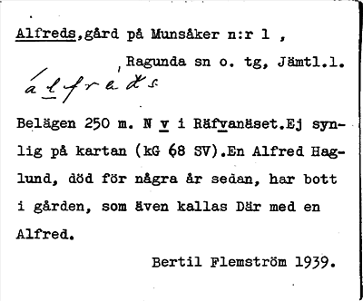 Bild på arkivkortet för arkivposten Alfreds