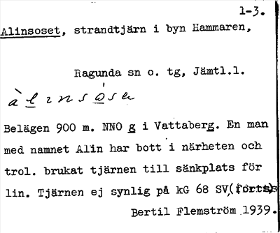 Bild på arkivkortet för arkivposten Alinsoset