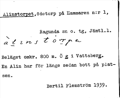 Bild på arkivkortet för arkivposten Alinstorpet