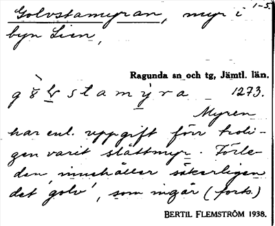 Bild på arkivkortet för arkivposten Golvstamyran