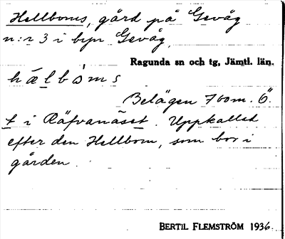 Bild på arkivkortet för arkivposten Hellboms