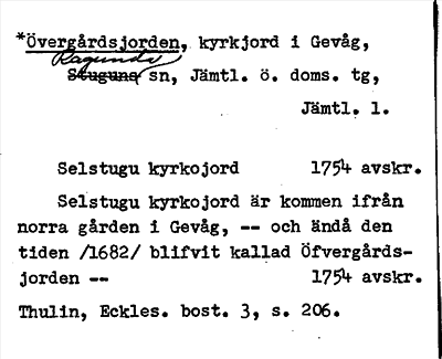 Bild på arkivkortet för arkivposten *Övergårdsjorden