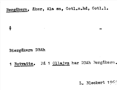 Bild på arkivkortet för arkivposten Bergåkern
