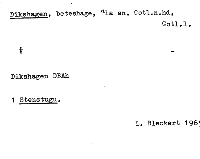 Bild på arkivkortet för arkivposten Dikshagen
