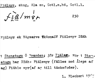 Bild på arkivkortet för arkivposten Fjälmyr