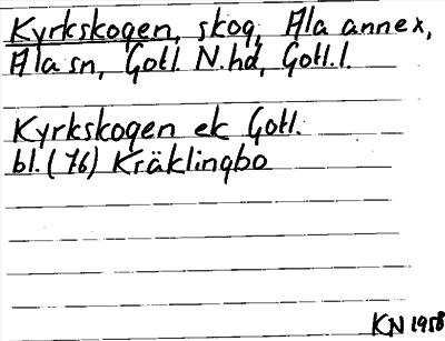 Bild på arkivkortet för arkivposten Kyrkskogen