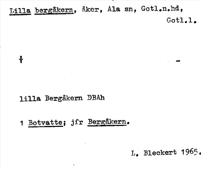 Bild på arkivkortet för arkivposten Lilla bergåkern