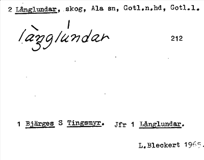 Bild på arkivkortet för arkivposten Långlundar