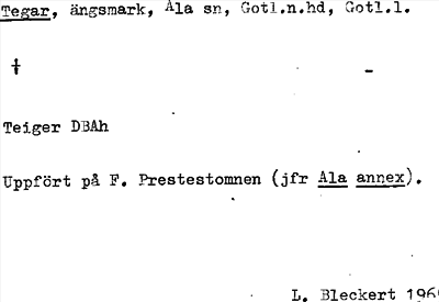 Bild på arkivkortet för arkivposten Tegar