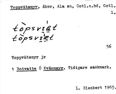 Bild på arkivkortet för arkivposten Toppvätsmyr