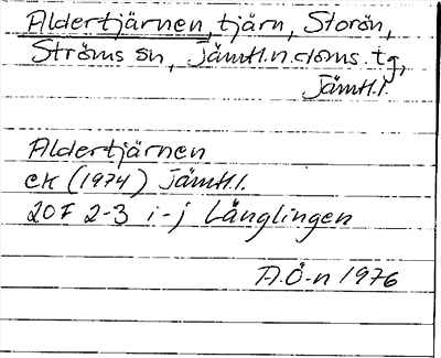 Bild på arkivkortet för arkivposten Aldertjärnen