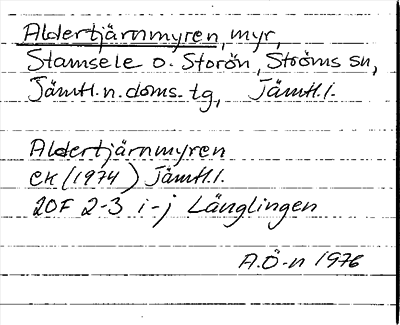 Bild på arkivkortet för arkivposten Aldertjärnmyren