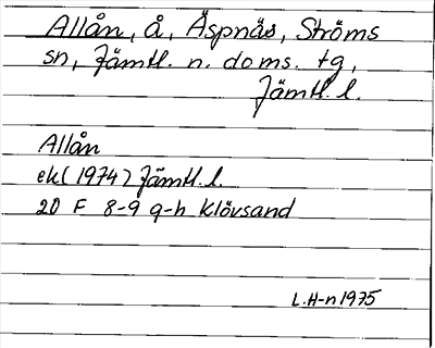 Bild på arkivkortet för arkivposten Allån