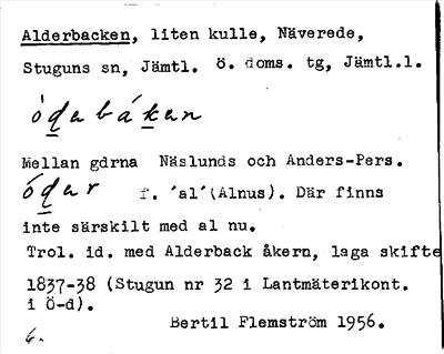Bild på arkivkortet för arkivposten Alderbacken