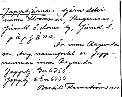 Bild på arkivkortet för arkivposten Japptjärnen