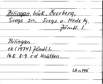 Bild på arkivkortet för arkivposten Bilingan