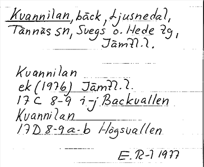 Bild på arkivkortet för arkivposten Kvannilan