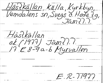 Bild på arkivkortet för arkivposten Hästkällan