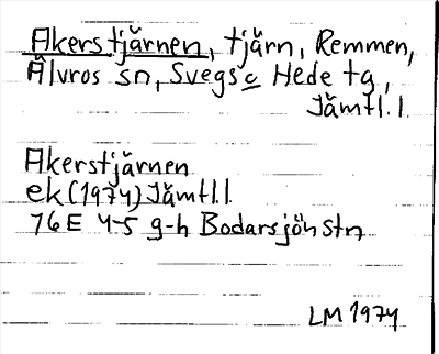 Bild på arkivkortet för arkivposten Akerstjärnen