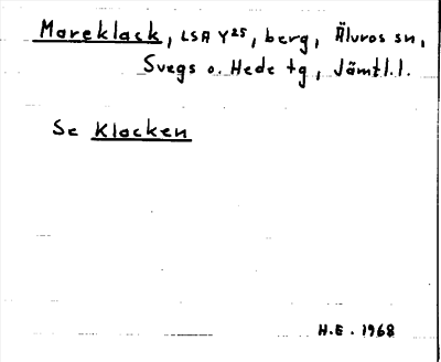 Bild på arkivkortet för arkivposten Mareklack, se Klacken