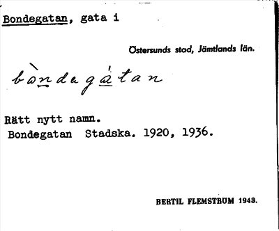 Bild på arkivkortet för arkivposten Bondegatan