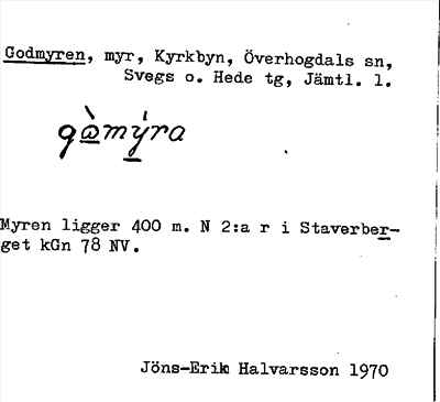 Bild på arkivkortet för arkivposten Godmyren