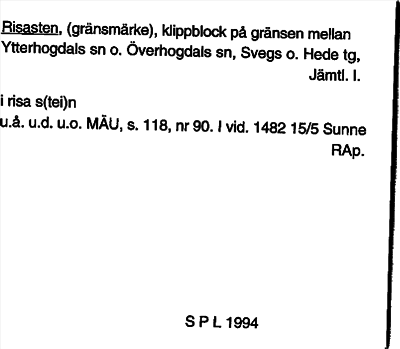 Bild på arkivkortet för arkivposten Risasten