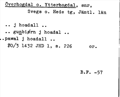 Bild på arkivkortet för arkivposten Överhogdal o. Ytterhogdal