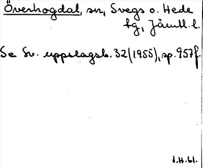 Bild på arkivkortet för arkivposten Överhogdal