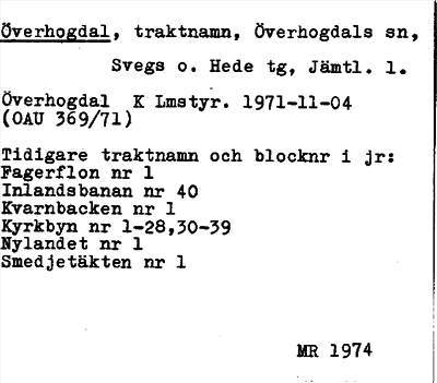 Bild på arkivkortet för arkivposten Överhogdal