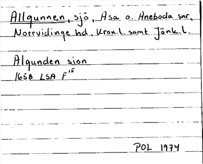 Bild på arkivkortet för arkivposten Allgunnen