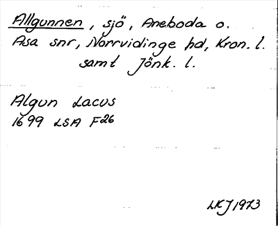 Bild på arkivkortet för arkivposten Allgunnen
