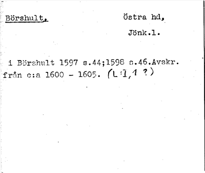 Bild på arkivkortet för arkivposten Börshult