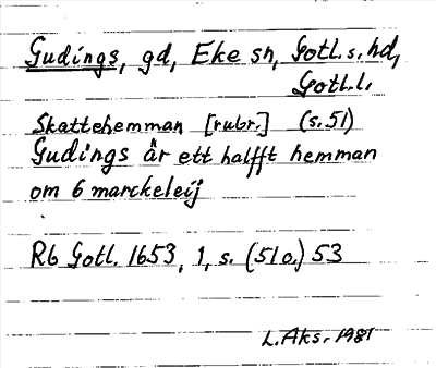Bild på arkivkortet för arkivposten Gudings