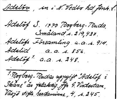 Bild på arkivkortet för arkivposten Adelöv