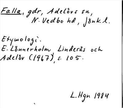 Bild på arkivkortet för arkivposten Falla