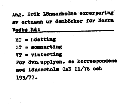 Bild på arkivkortet för arkivposten Förkortningar