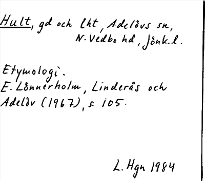 Bild på arkivkortet för arkivposten Hult