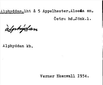 Bild på arkivkortet för arkivposten Alphyddan