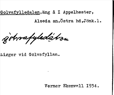 Bild på arkivkortet för arkivposten Golvafylledalen
